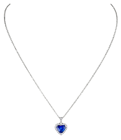 A sapphire and diamond pendant from the HJ Collection, available at Heller Jewelers.