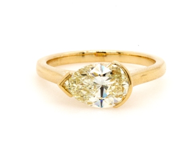 east west oriented engagement rings by HJ Collection