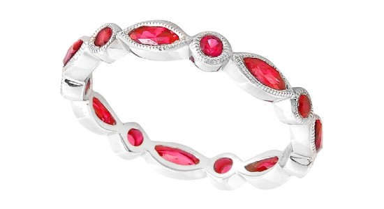 A stunning ruby eternity ring from Heller Jewelers.