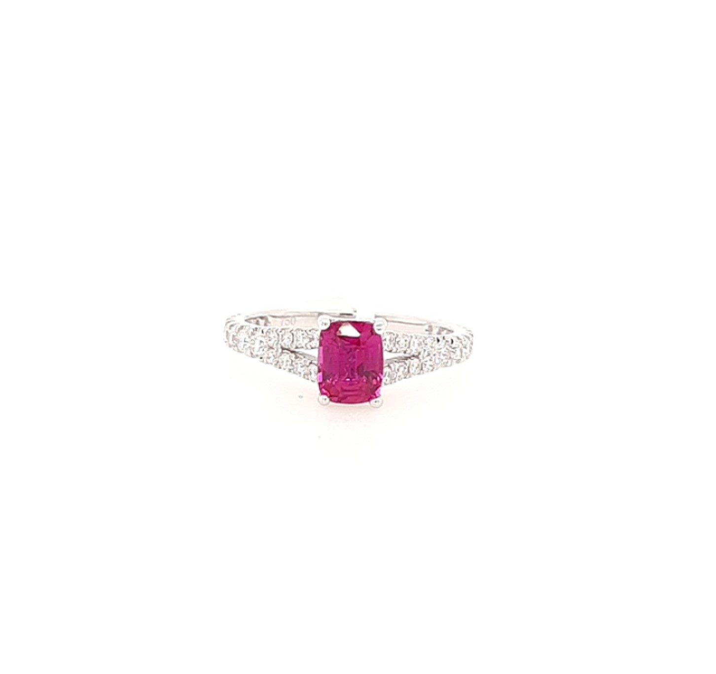 1.04ct Oval Pink Sapphire Pendant with Diamond Halo in 18K White Gold