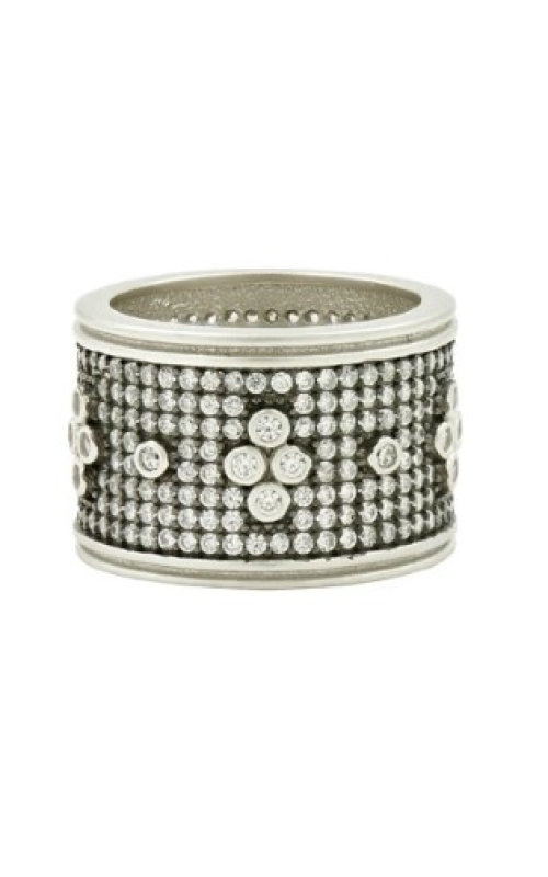 Freida Rothman Signature Pavé Clover Wide Band Ring