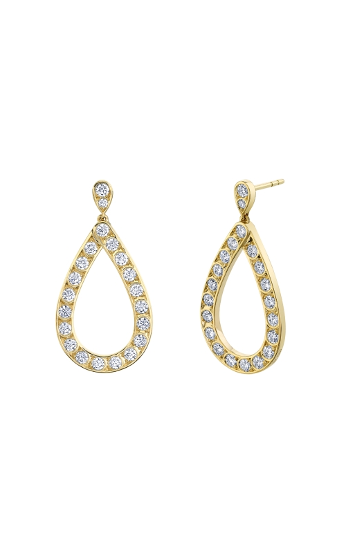 Harry Kotlar Diamond Scallop Artisan Pave Tear Drop Earrings