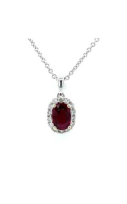 Ruby & Diamond Halo Pendant