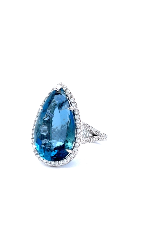 Aquamarine & Diamond Fashion Ring