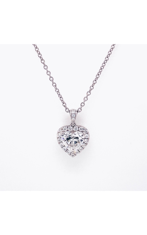 Platinum Diamond Heart Halo Pendant