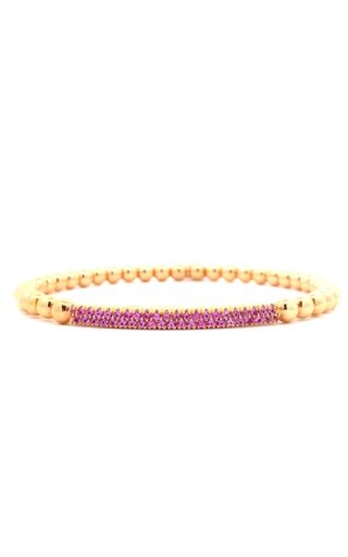 Hulchi Belluni Pink Sapphire Bead Stretch Bracelet