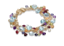 Marco Bicego Paradise Blue Topaz & Mixed Gemstone Triple Strand Bracelet