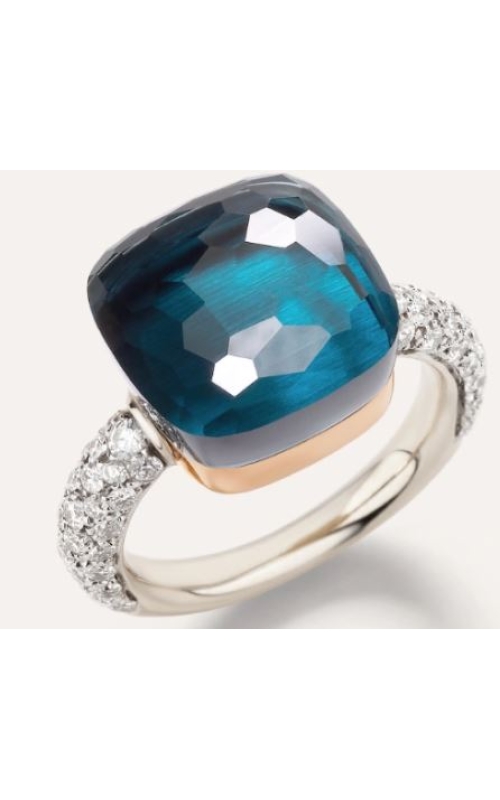 Pomellato Diamond & Blue Topaz Ring