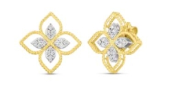 Roberto Coin Diamond Principessa Large Flower Earrings