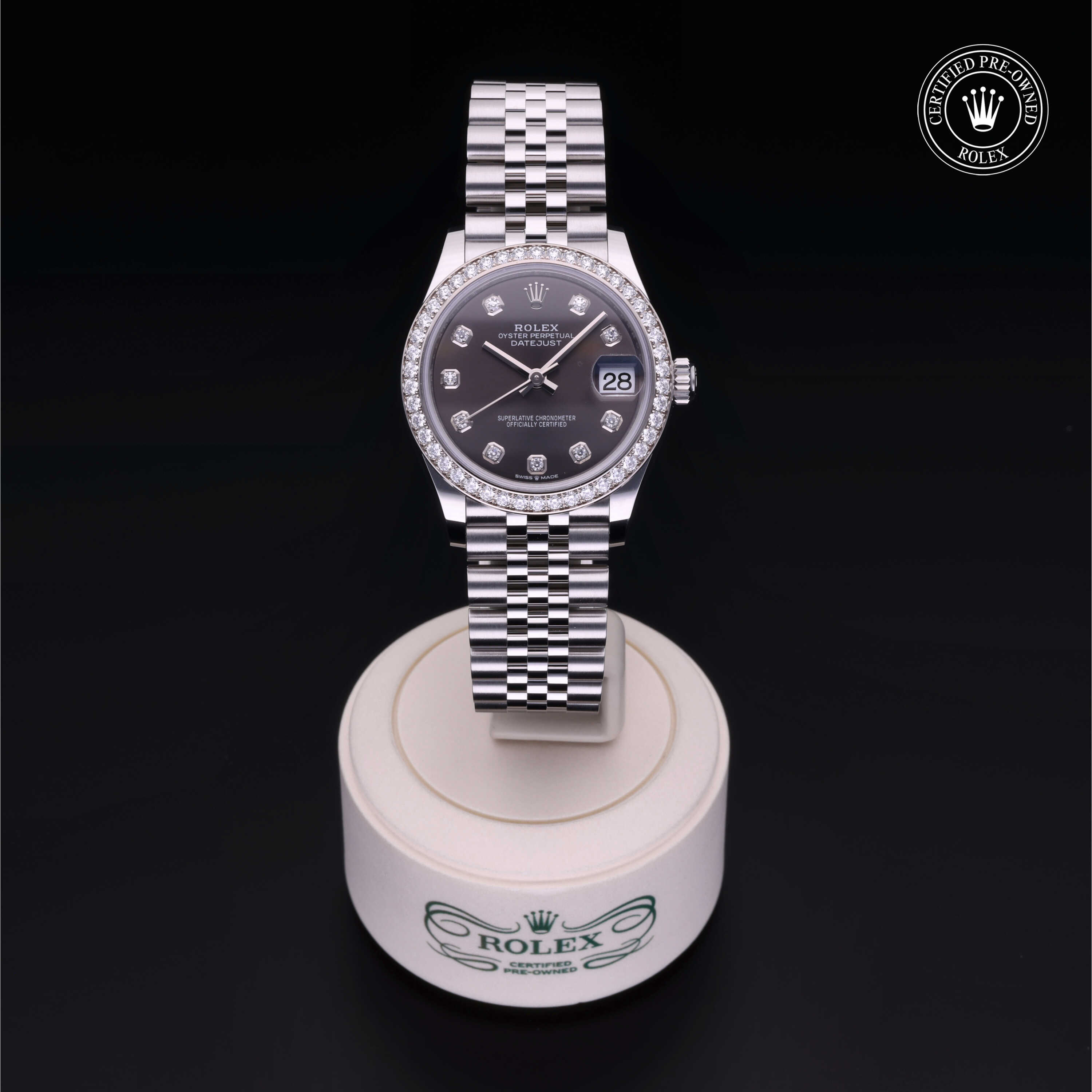 Rolex Datejust in White Rolesor - combination of Oystersteel and white gold M278384RBR-0010 at Heller Jewelers