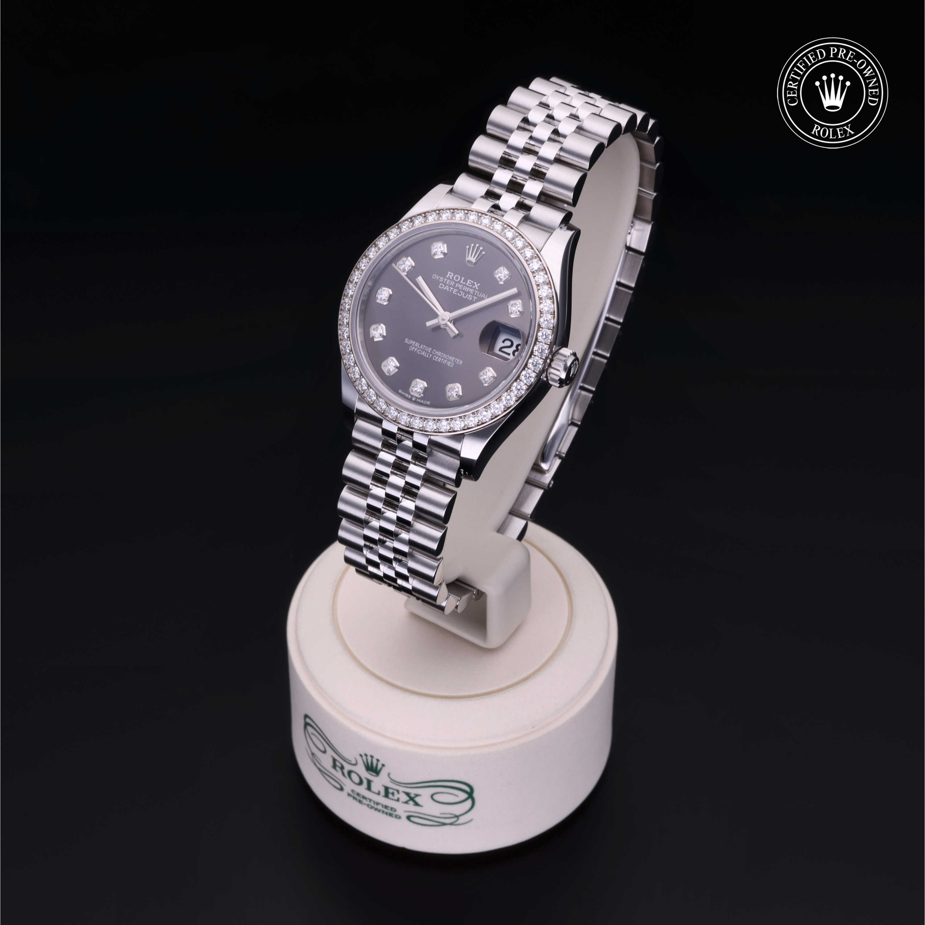 Rolex Datejust in White Rolesor - combination of Oystersteel and white gold M278384RBR-0010 at Heller Jewelers