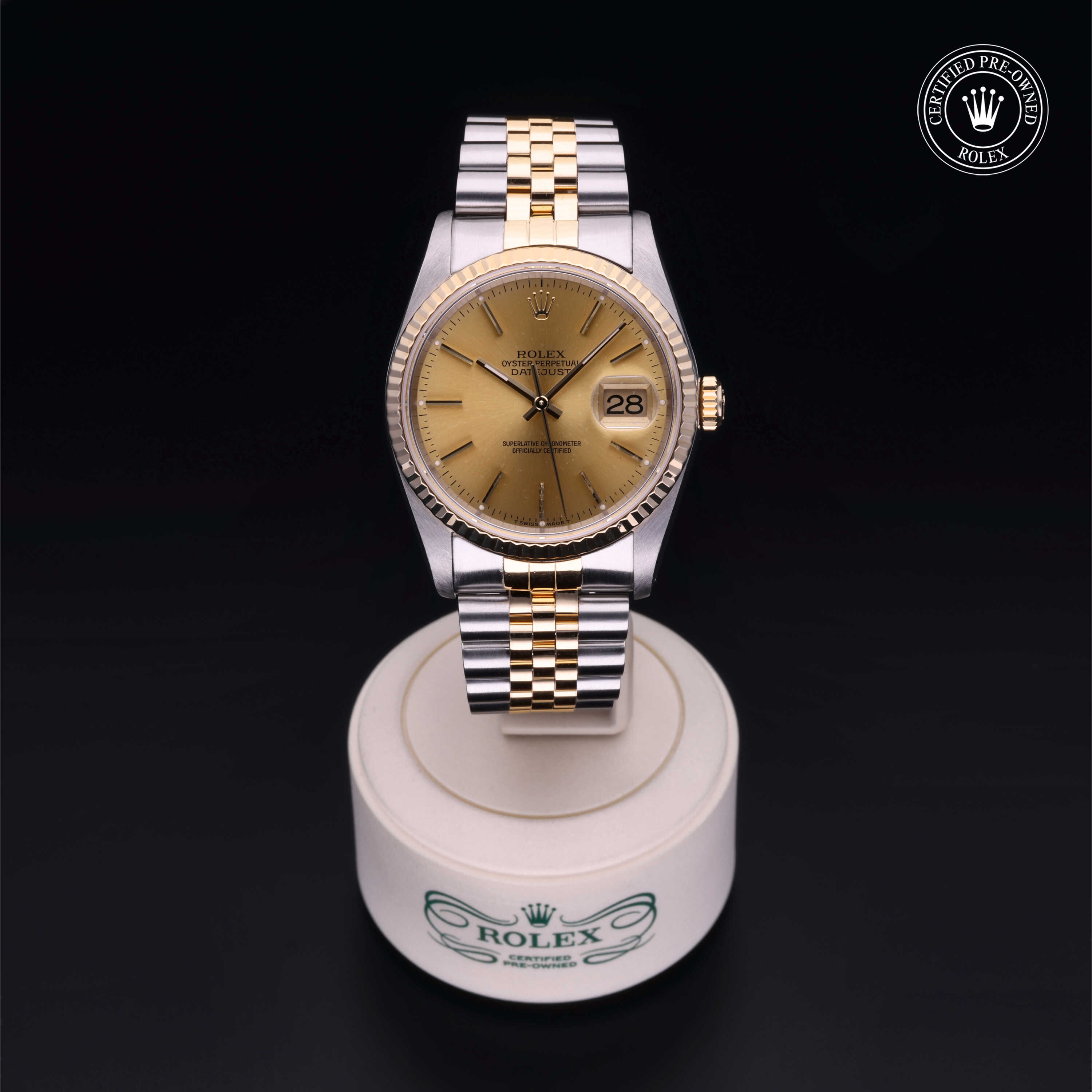 Rolex Datejust in Oystersteel and yellow gold M16233-0010 at Heller Jewelers