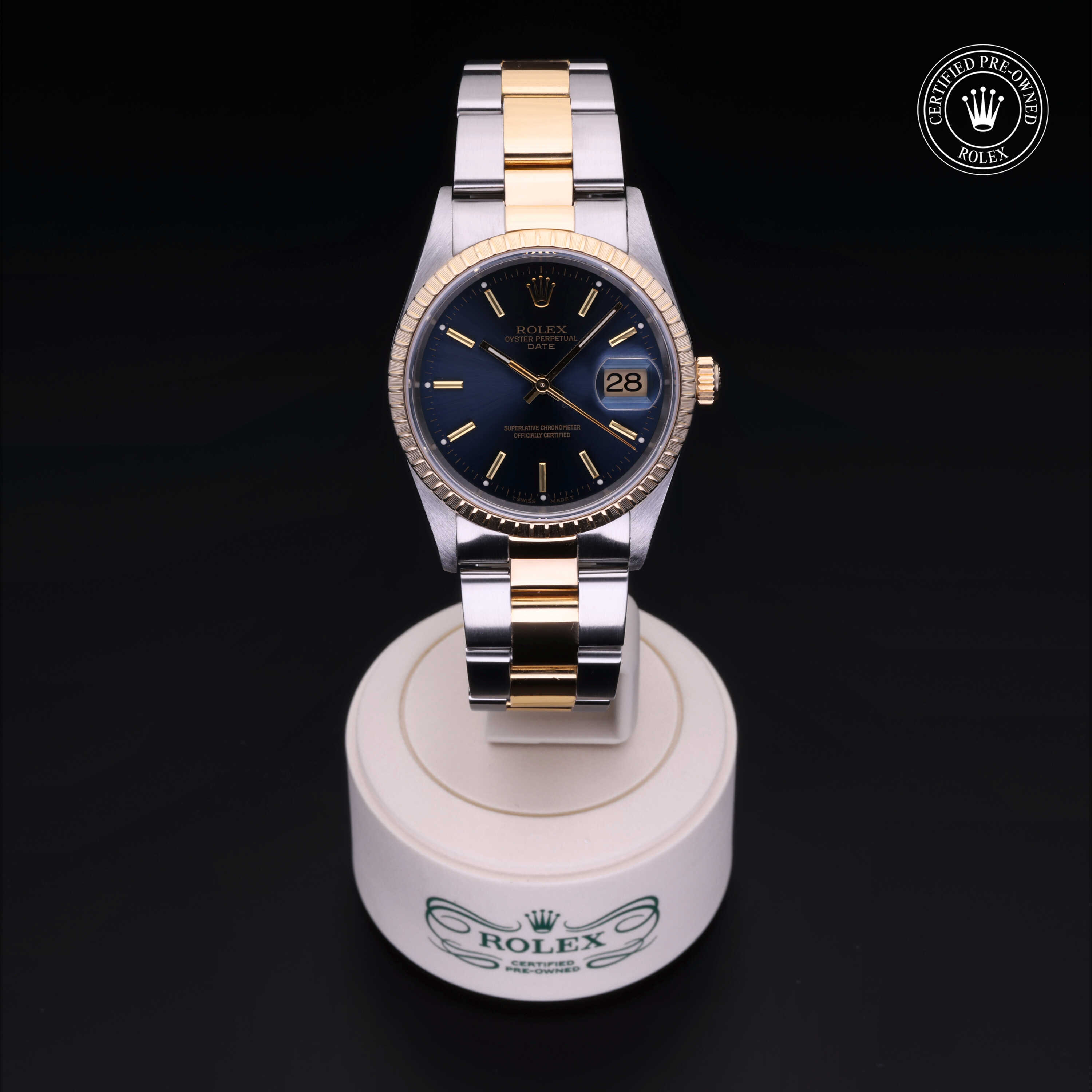 Rolex Oyster Perpetual in Rolesor 18 Carat Yellow M15223-0017 at Heller Jewelers