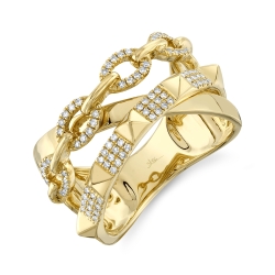 Diamond Pyramid Link Ring