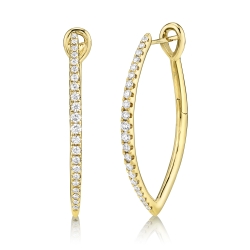 Diamond Pointed Hoop Earrings