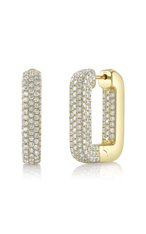 Diamond Pave Rectangle Hoop Earrings