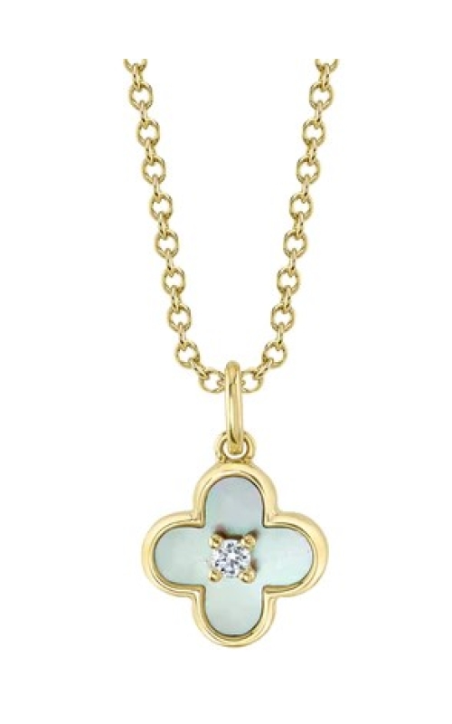 Diamond & Mother Of Pearl Clover Necklace