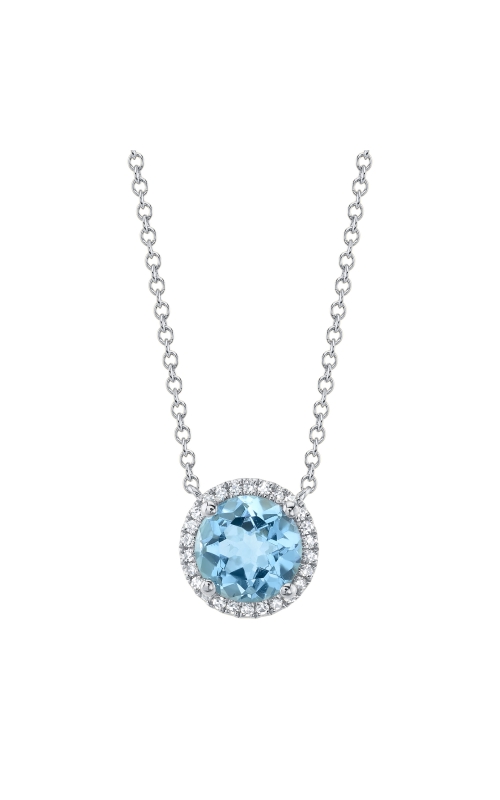 Topaz & Diamond Halo Necklace